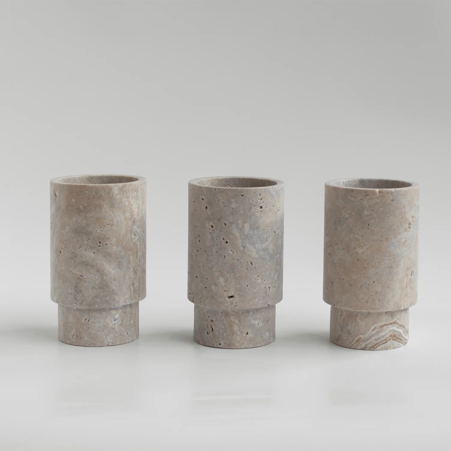 SILVER TRAVERTINE VASE AND WINE COOLER | SAMPLE SALE - Image 4
