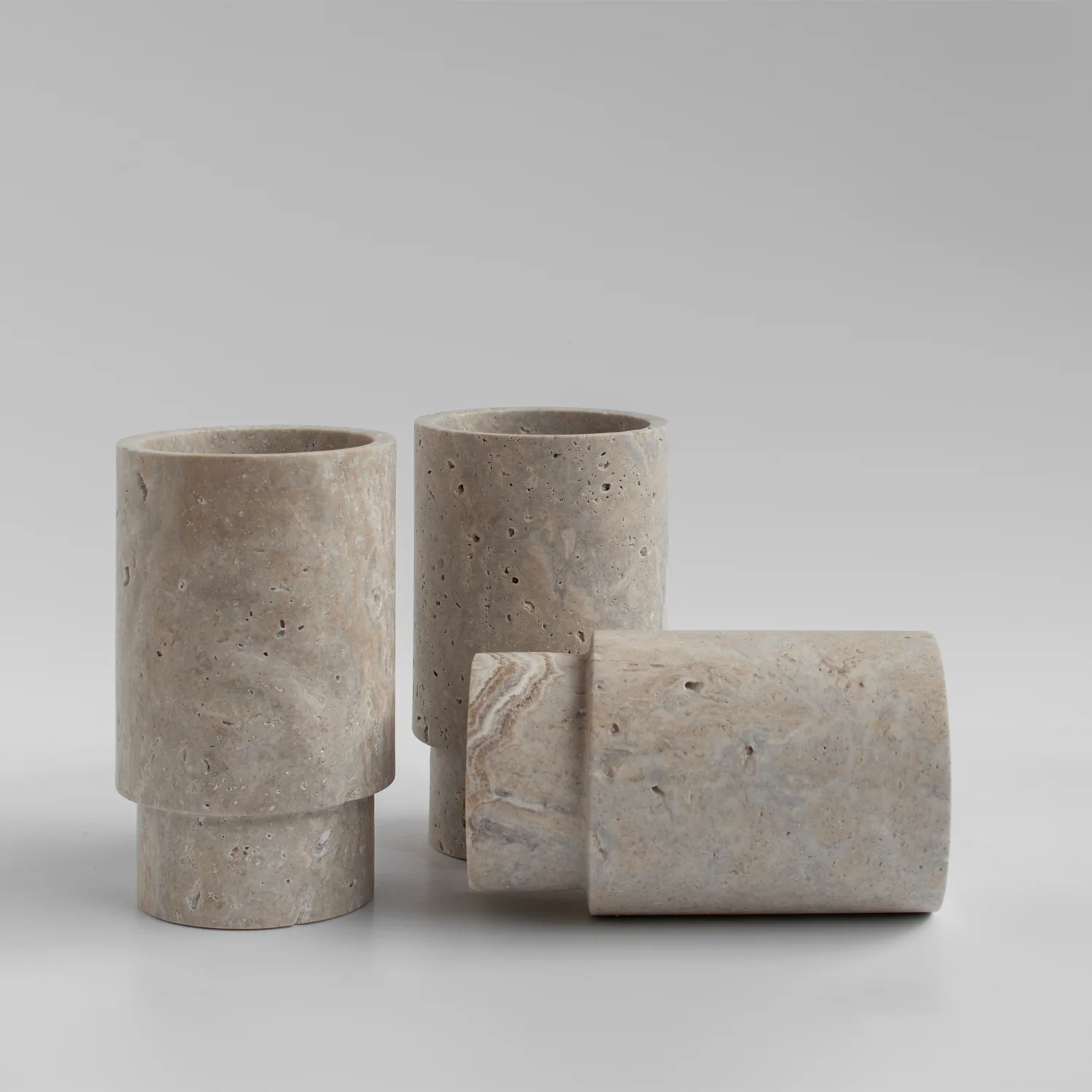 SILVER TRAVERTINE VASE AND WINE COOLER | SAMPLE SALE - Image 5
