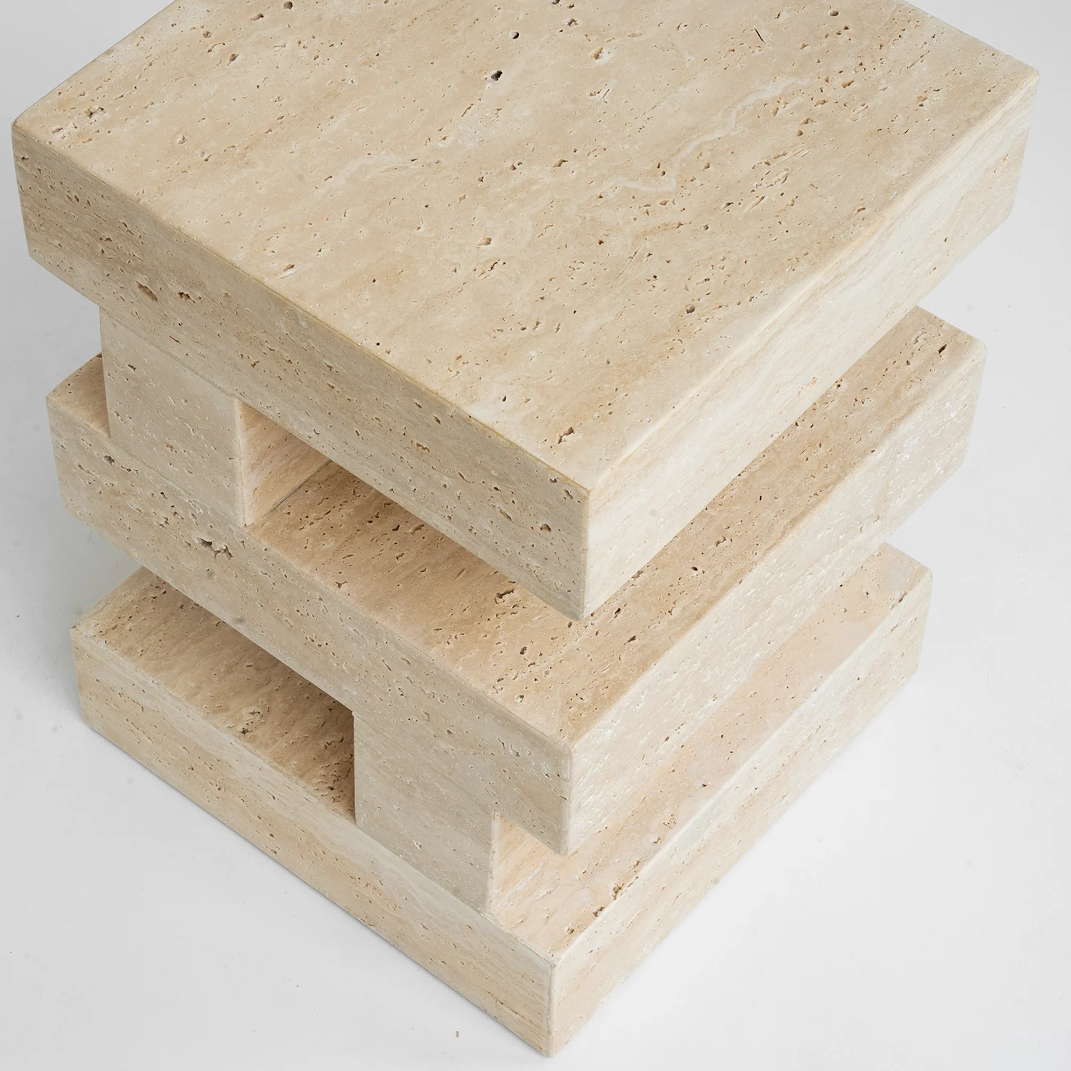 'S Y N C' TRAVERTINE SIDE TABLE - Image 5