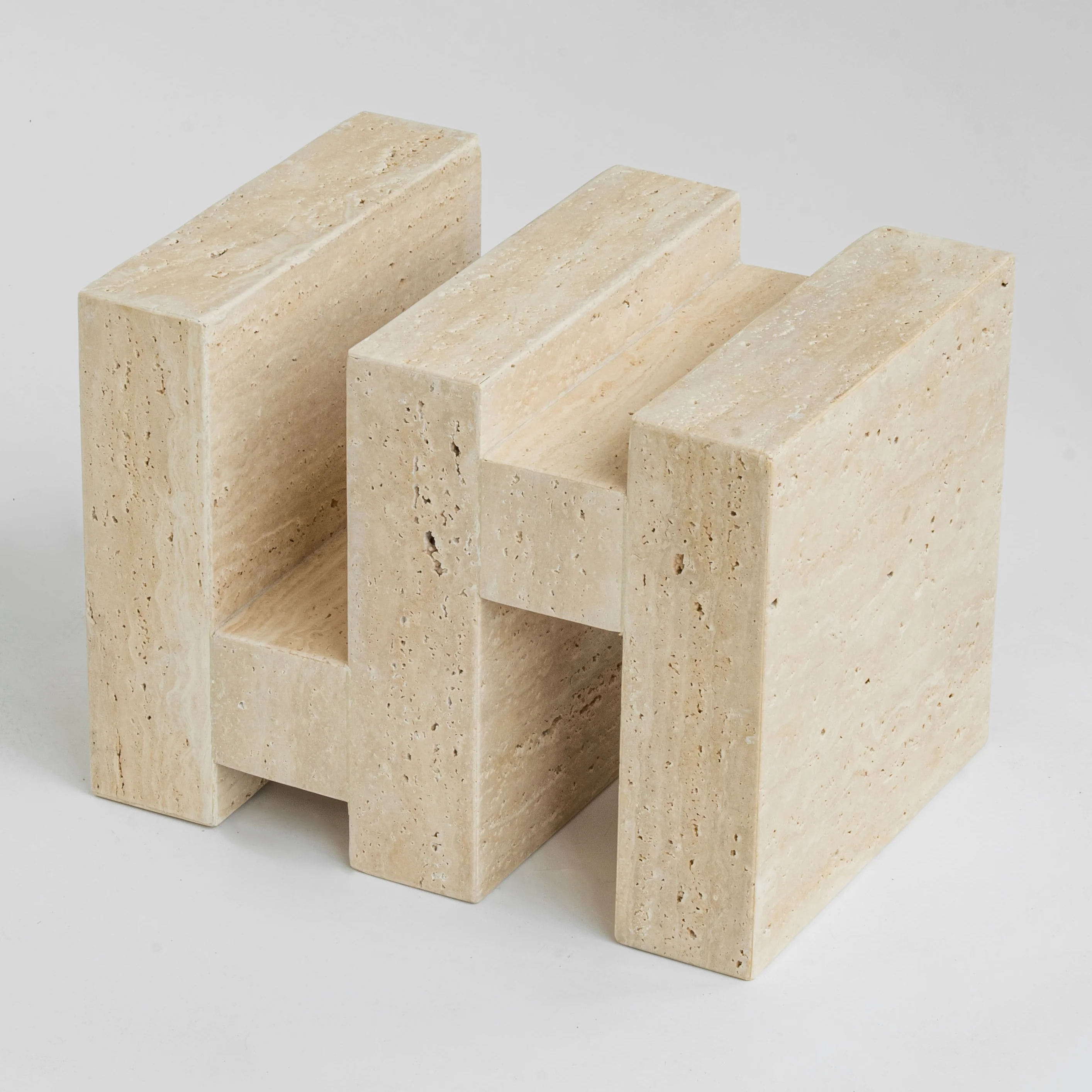 'S Y N C' TRAVERTINE SIDE TABLE - Image 6