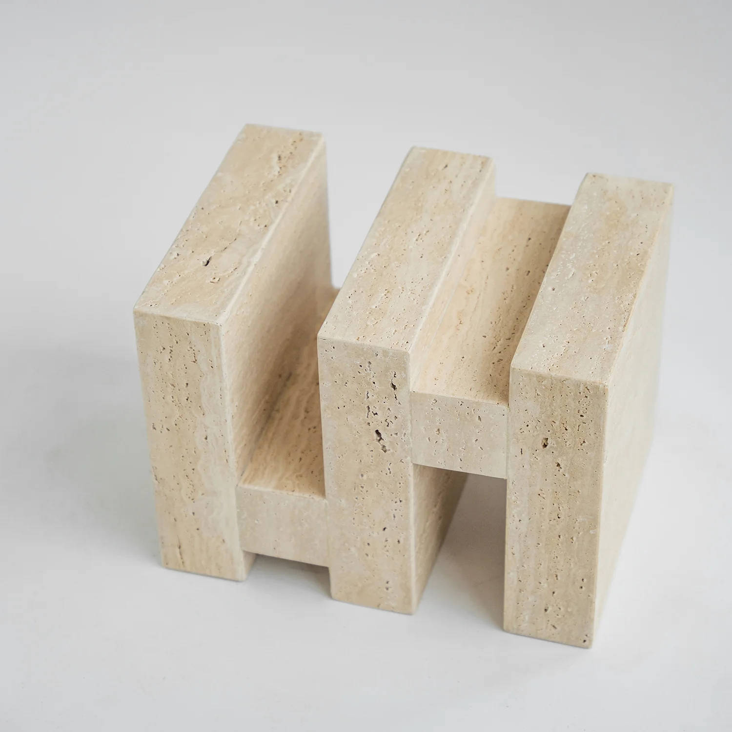 'S Y N C' TRAVERTINE SIDE TABLE - Image 7