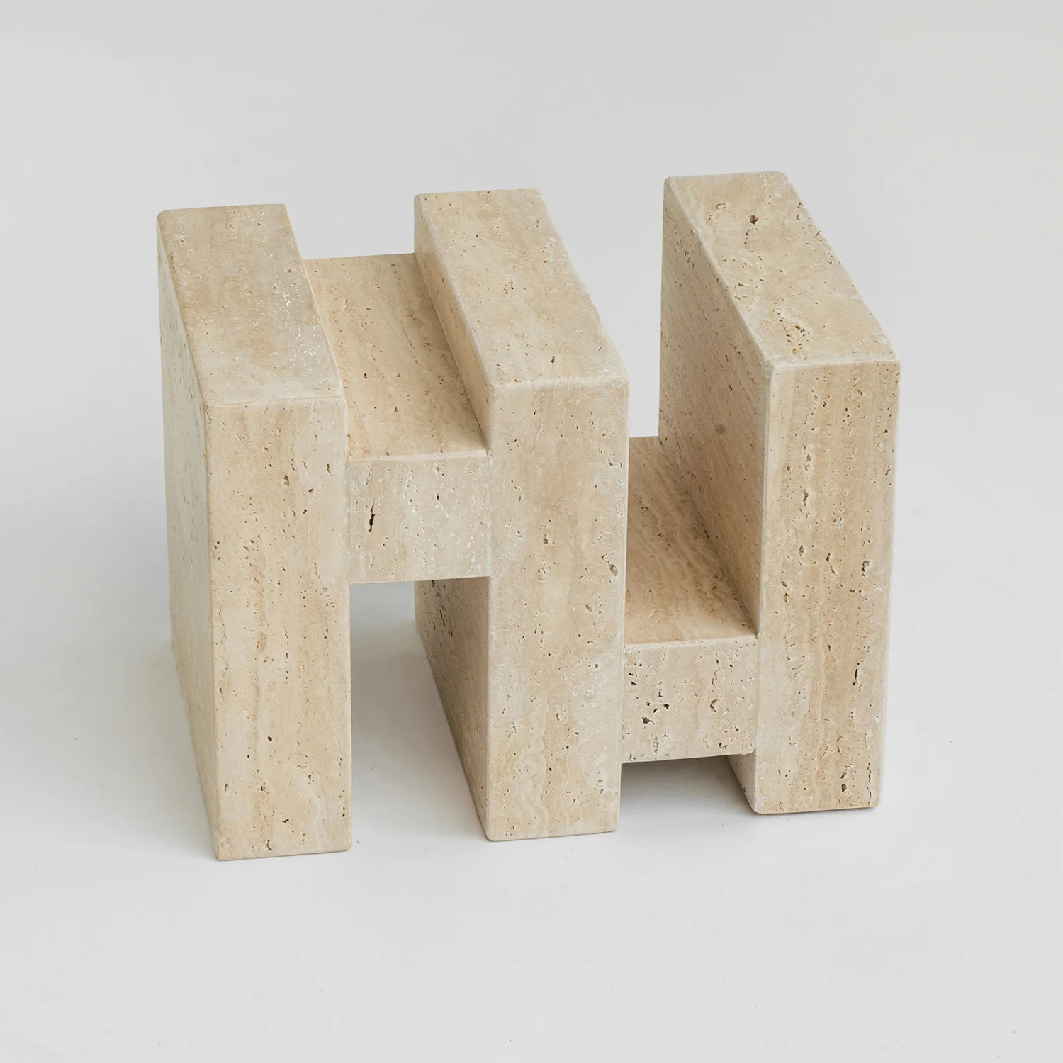 'S Y N C' TRAVERTINE SIDE TABLE - Image 8