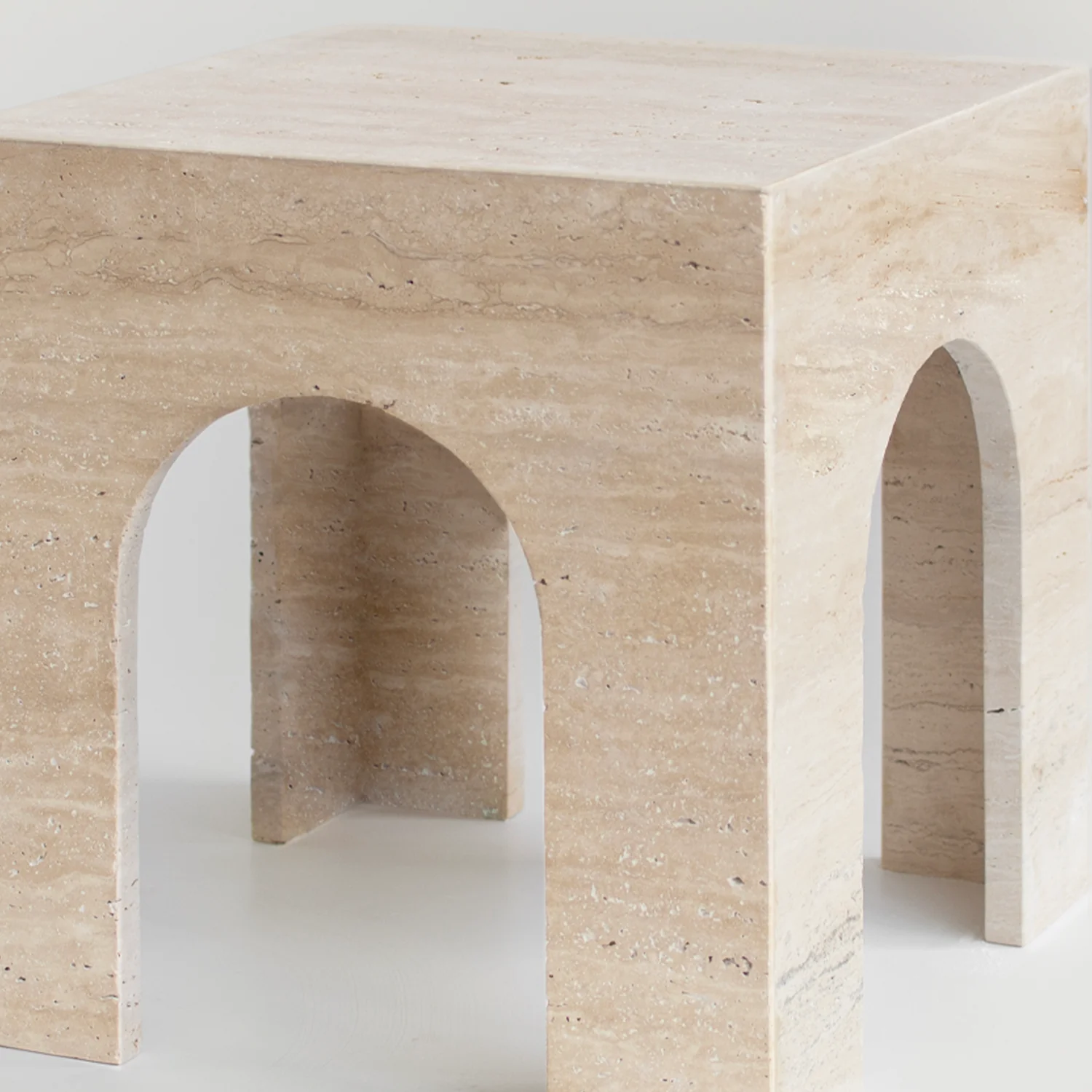 TRAVERTINE ARCH SIDE TABLE - Image 2