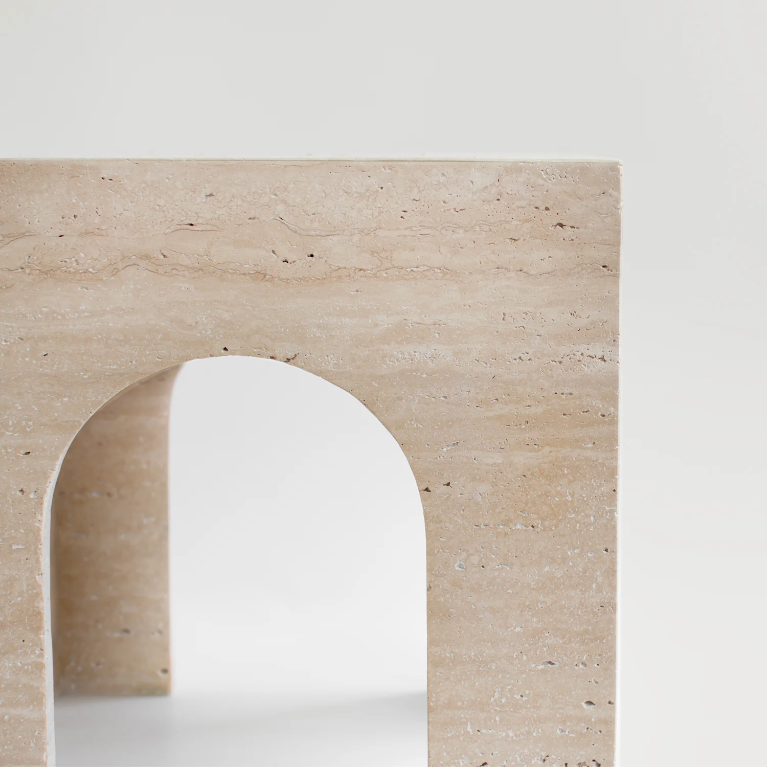 TRAVERTINE ARCH SIDE TABLE - Image 4