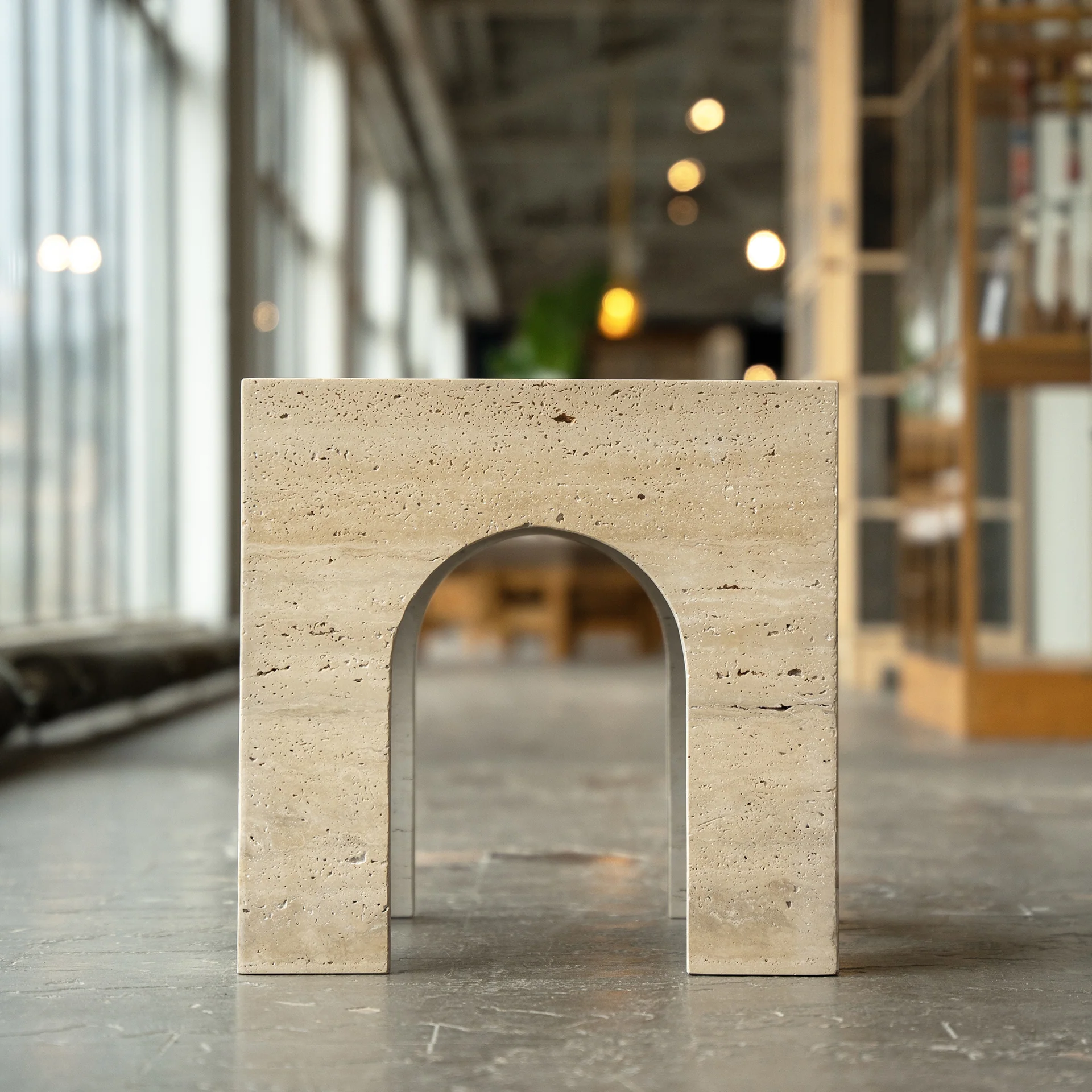 TRAVERTINE ARCH SIDE TABLE - Image 6