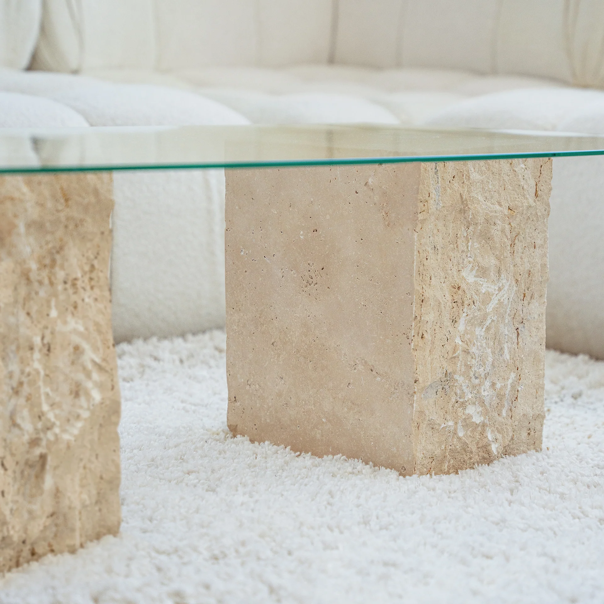 TRAVERTINE BLOCK SIDE TABLE - Image 2