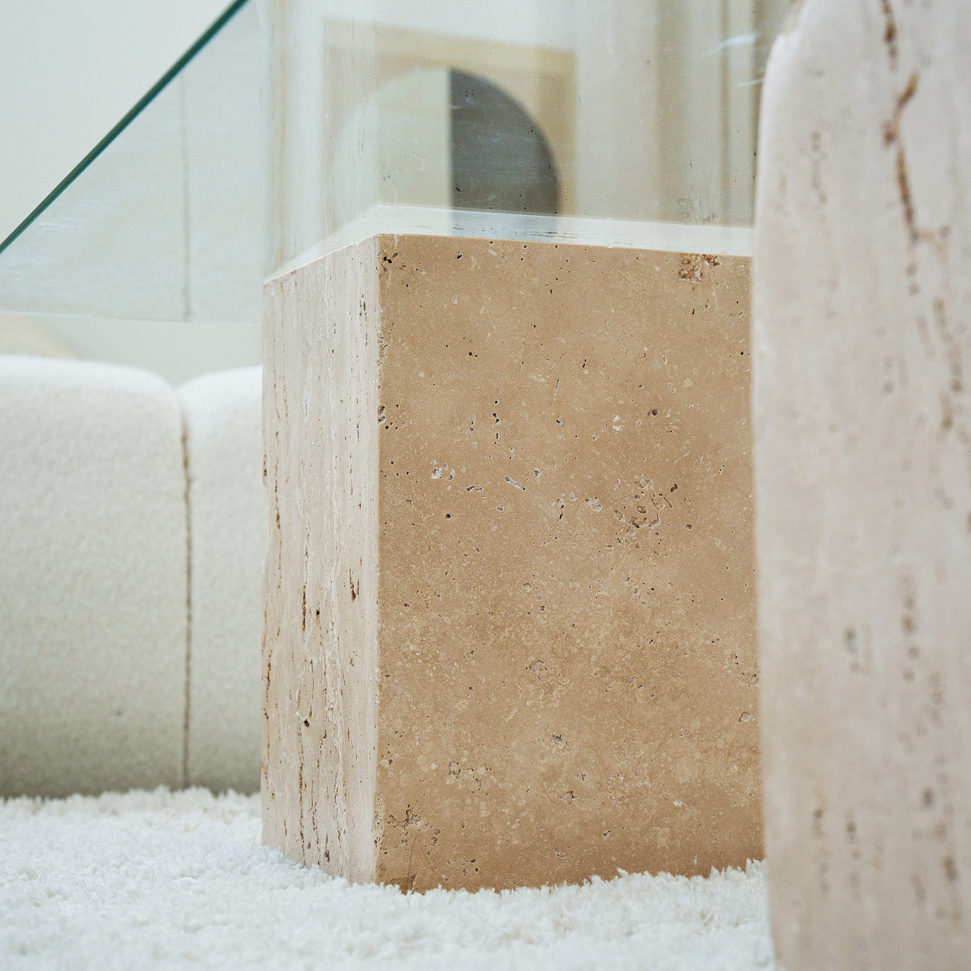 TRAVERTINE BLOCK SIDE TABLE - Image 6