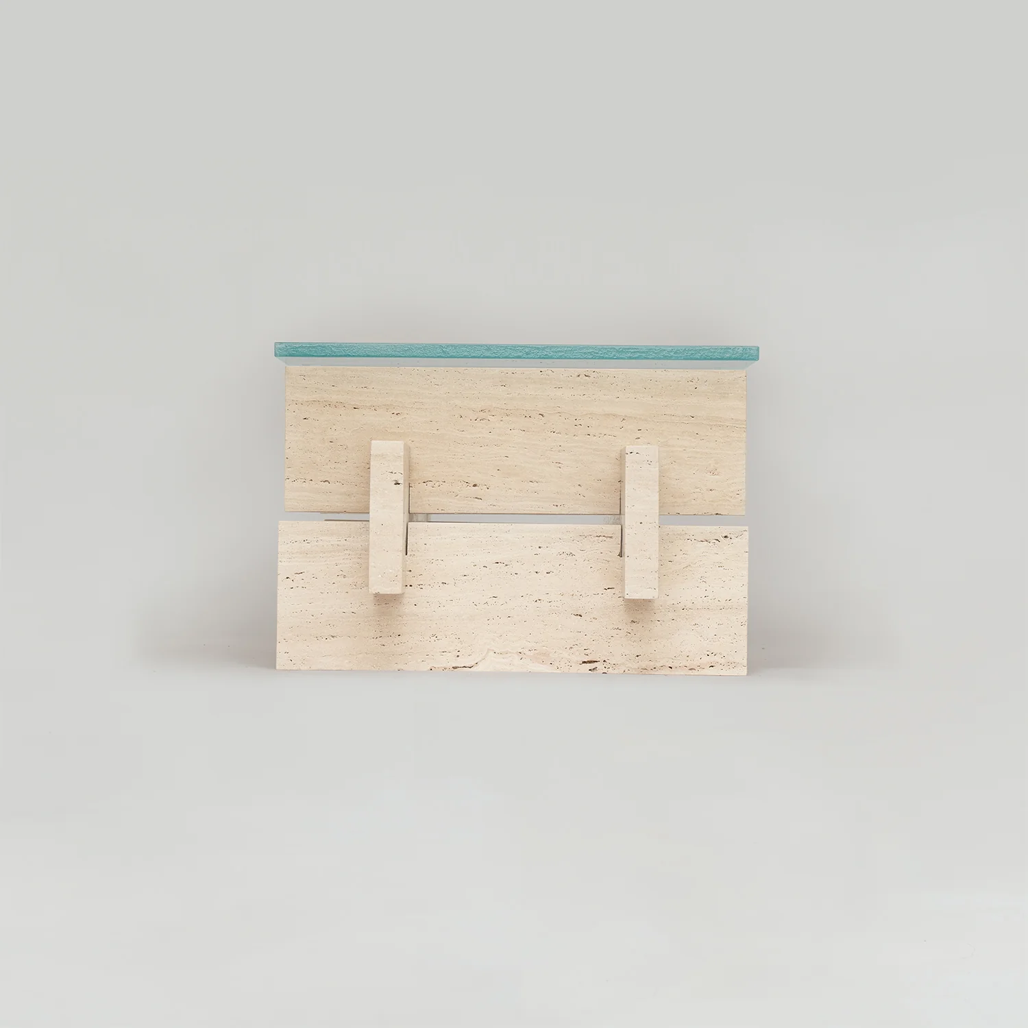 TRAVERTINE - GLASS COFFEE TABLE 'BERLIN' - Image 4