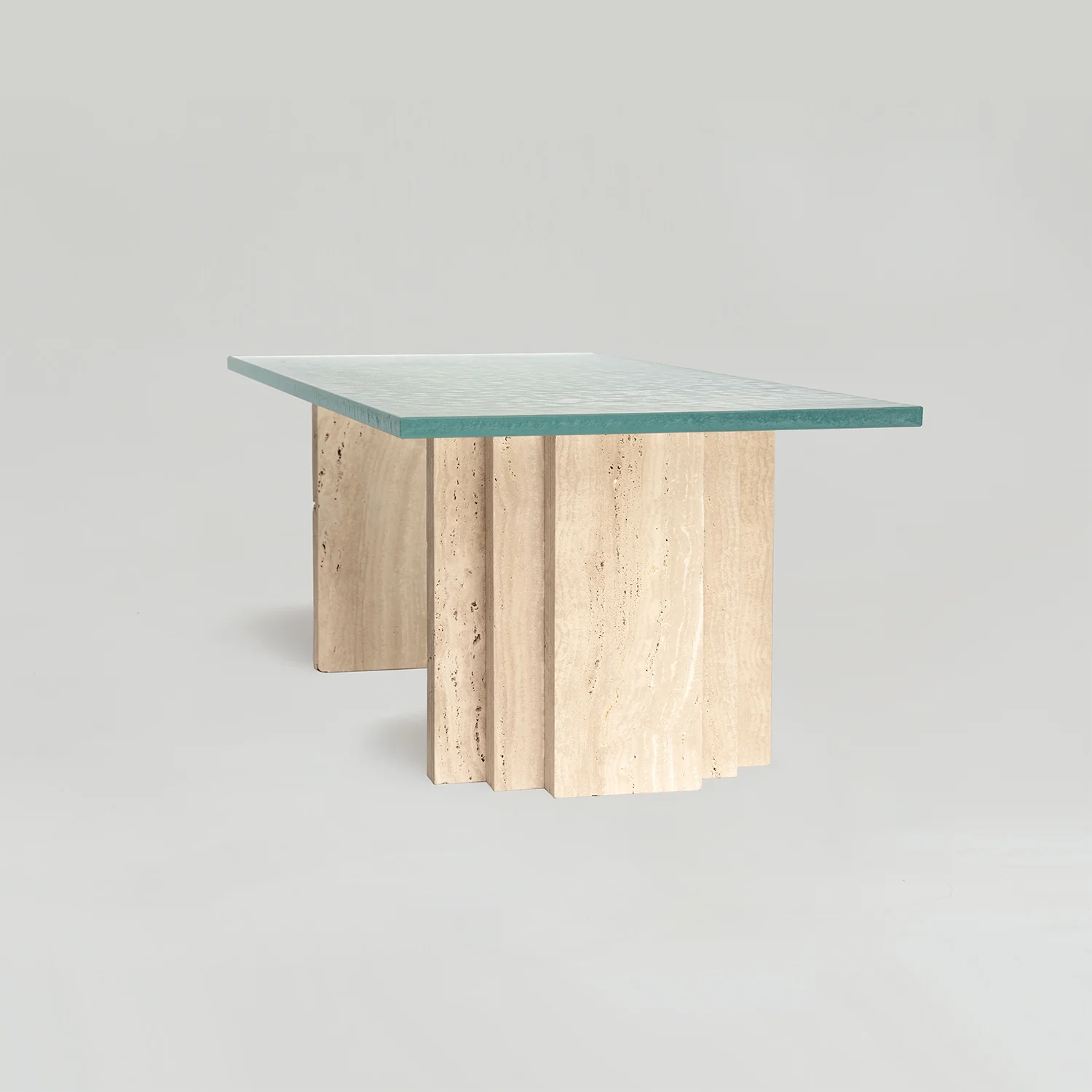 TRAVERTINE - GLASS COFFEE TABLE 'MASA' - Image 3