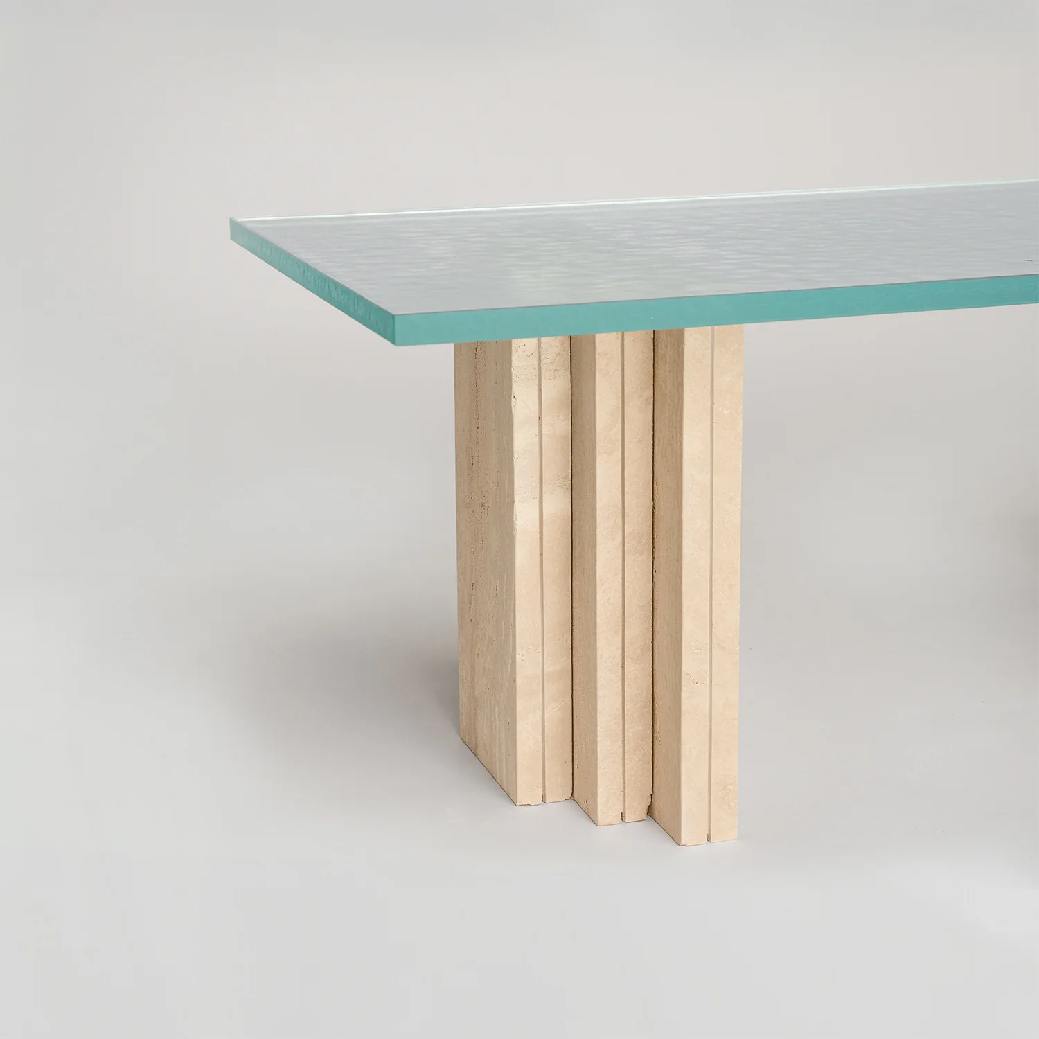 TRAVERTINE - GLASS COFFEE TABLE 'MASA' - Image 4