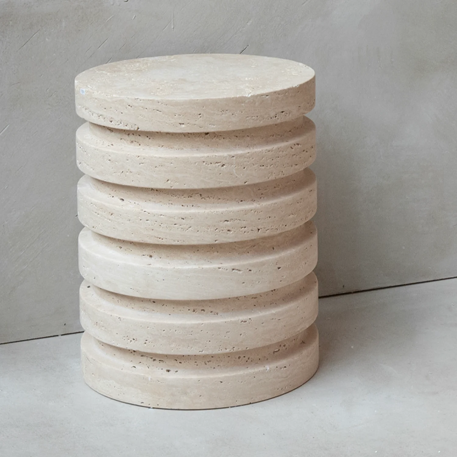 TRAVERTINE LAYER STOOL - SIDE TABLE - Image 4