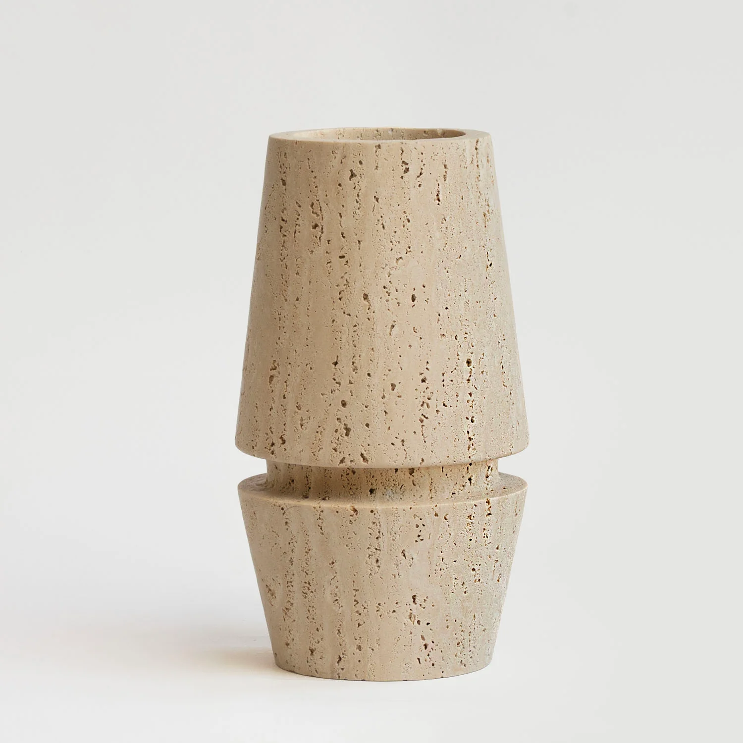 TRAVERTINE VASE 'MOTTO'