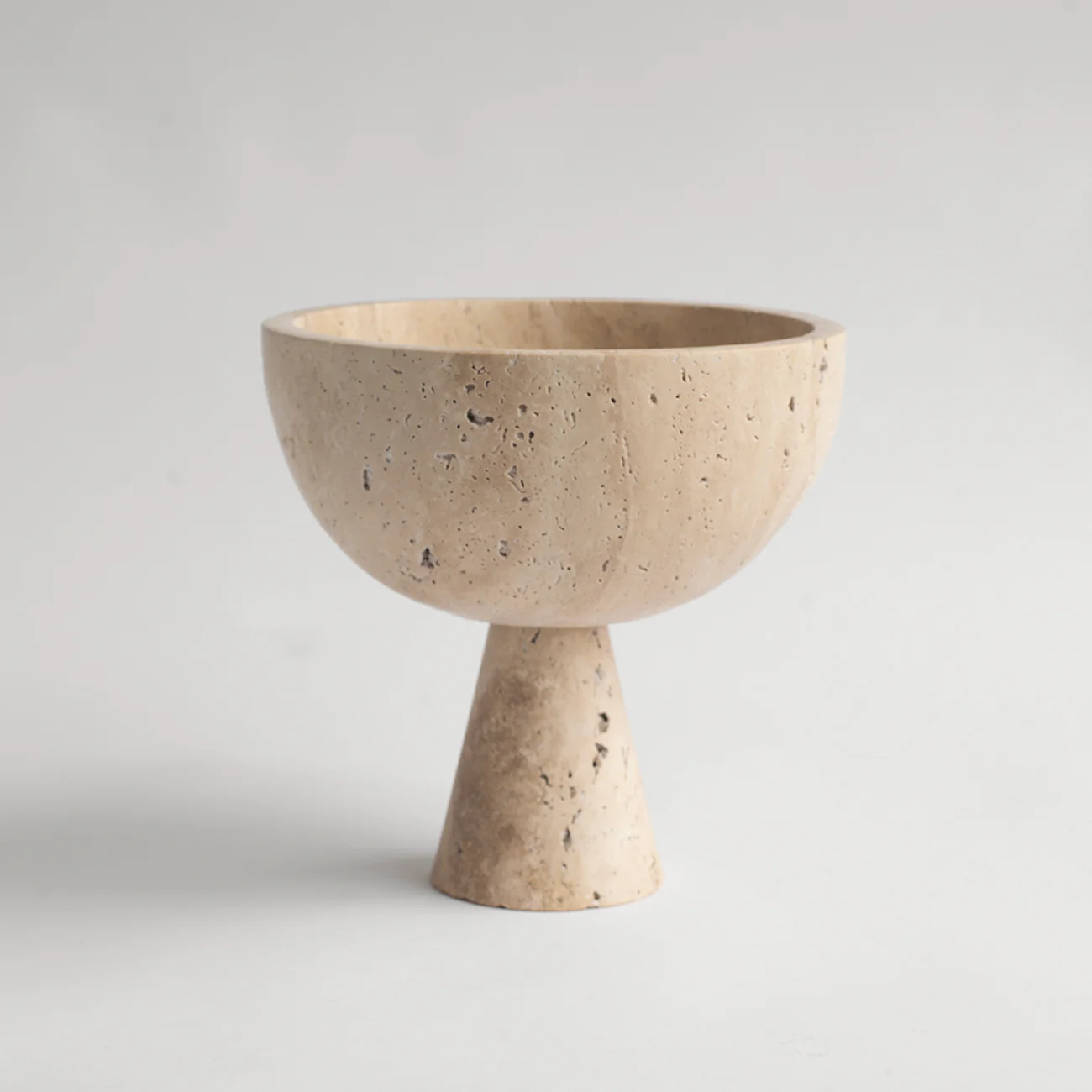TRAVERTINE PEDESTAL BOWL XL - Image 5