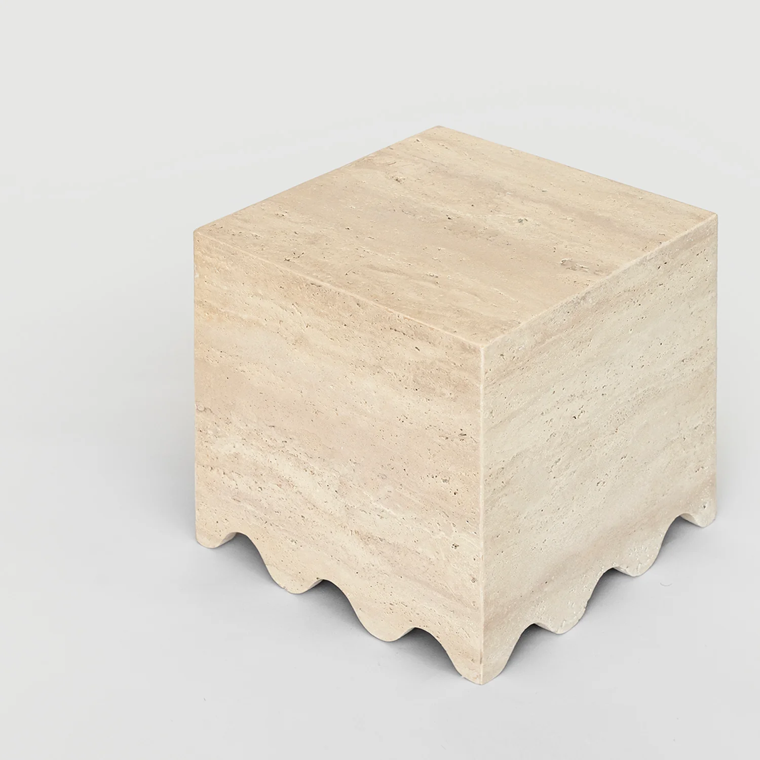 TRAVERTINE SIDE TABLE 'FLOW' - Image 2