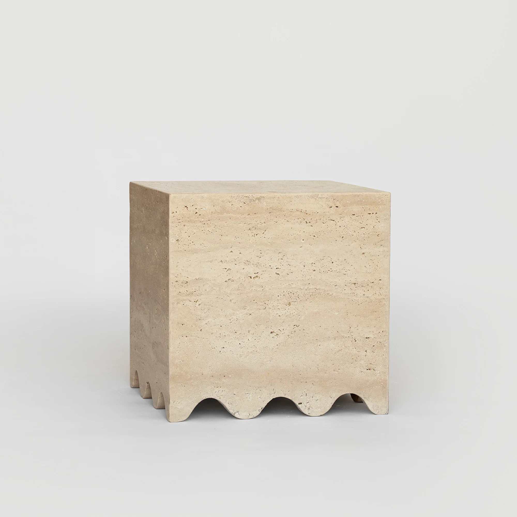 TRAVERTINE SIDE TABLE 'FLOW' - Image 3