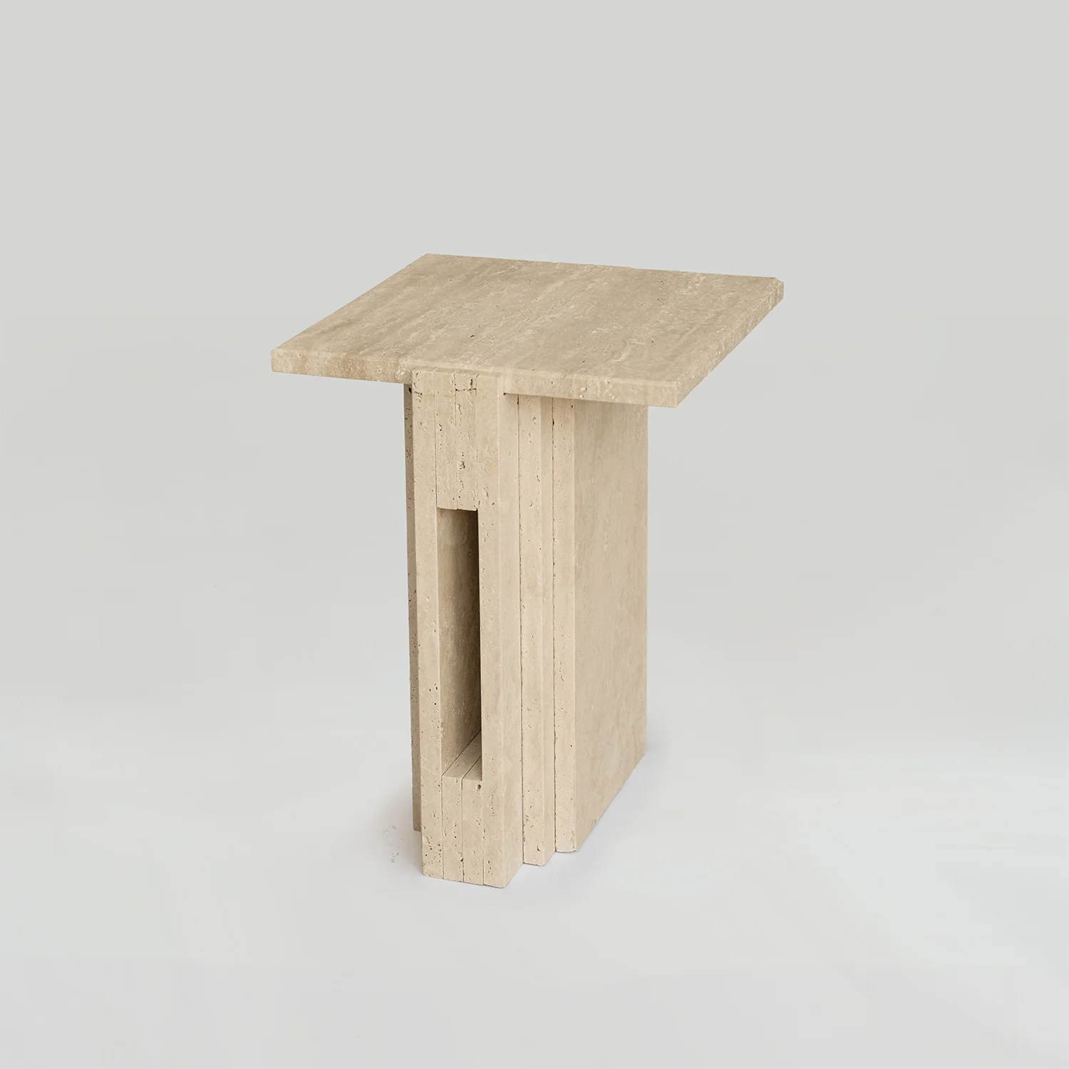TRAVERTINE SIDE TABLE 'LLOYD'