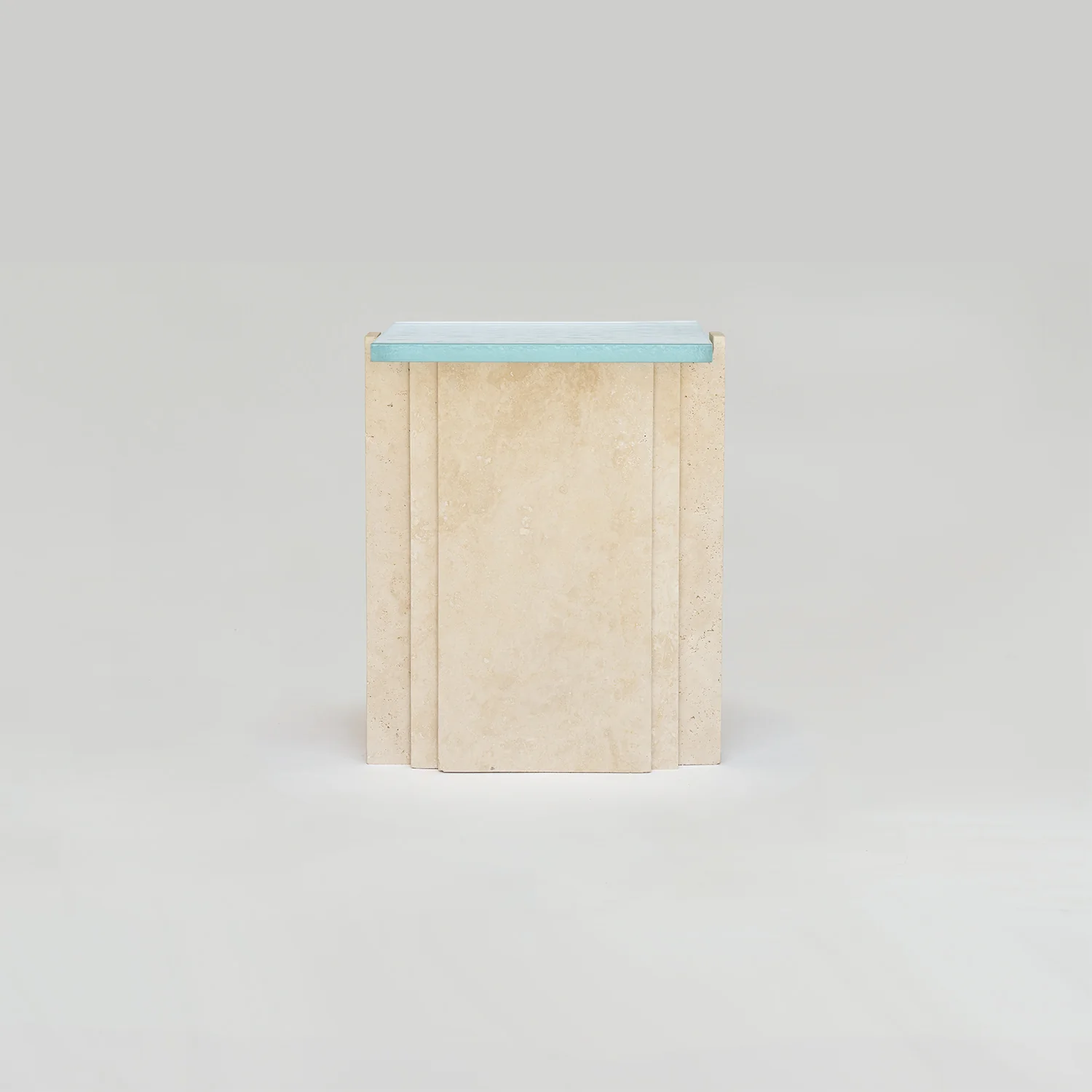 TRAVERTINE - GLASS SIDE TABLE 'LLOYD' - Image 5