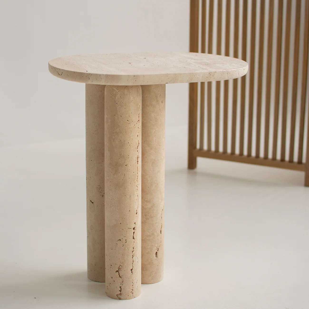 TRIO № III - TRAVERTINE SIDE TABLE - Image 3