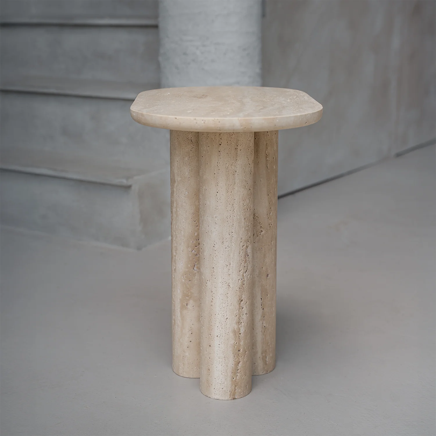 TRIO № III - TRAVERTINE SIDE TABLE - Image 6