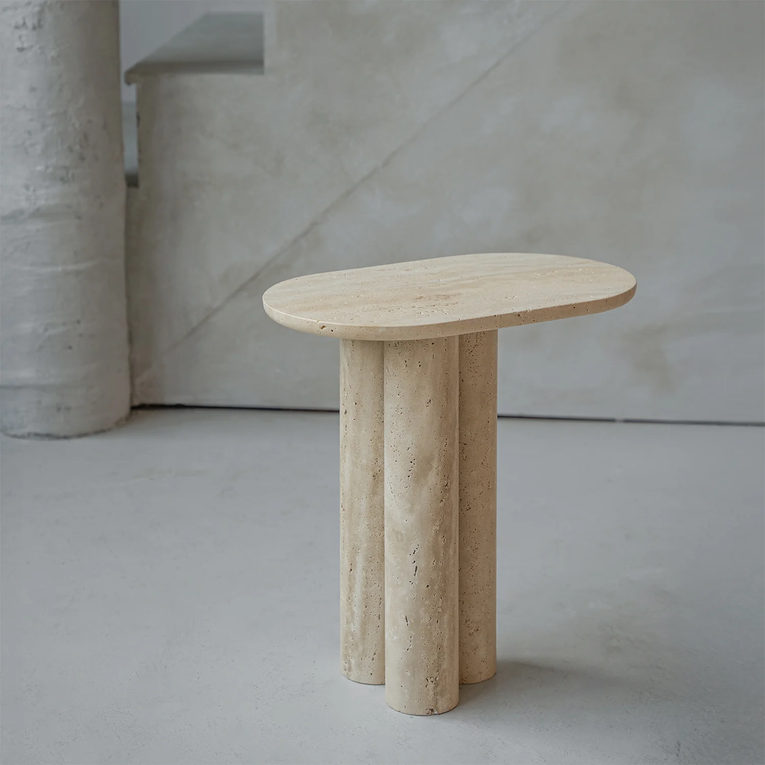 TRIO № III - TRAVERTINE SIDE TABLE - Image 7
