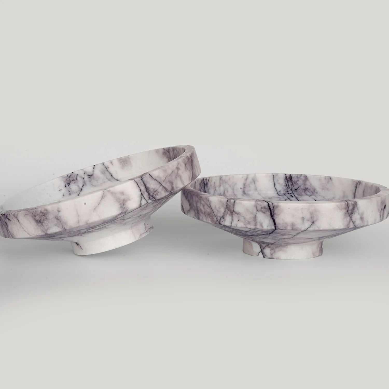 WHITE LILAC MARBLE NARROW BOWL - Image 6